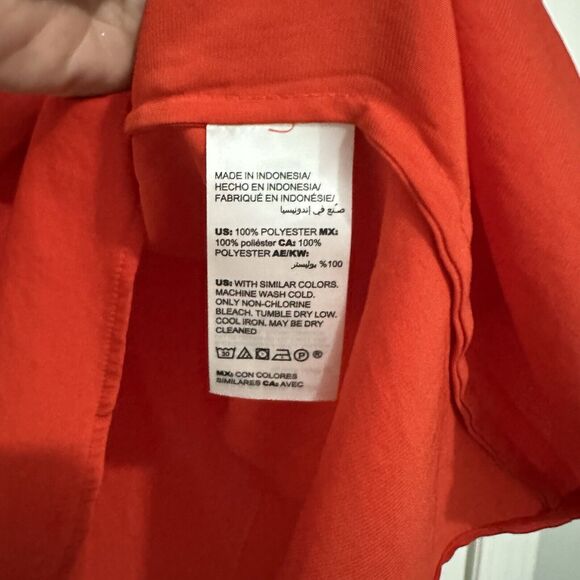 Chico's Persimmon Orange Red Tie Sleeve Top New Size XL 3 - Picture 6 of 8